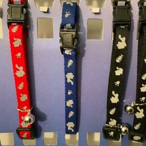 Hunter Blue/Silver Adjustable Nylon Reflective Cat Collar with Bell